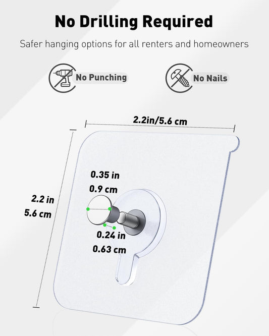 20-Piece Heavy-Duty Self-Adhesive Picture Hooks